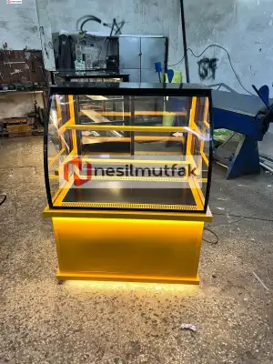 Pasta Dolabı Sarı Dekor Bombeli