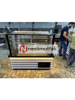 Pasta Teşhir Dolabı Beyaz Ahşap Model