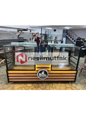 Pasta Teşhir Dolabı Ortası Kasalı