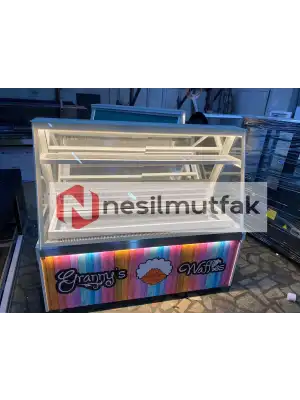 Waffle ve Kumpir Dolabı Yazı Dekorlu Model