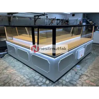 Baklava ve Lokum Tezgahı Beyaz Model