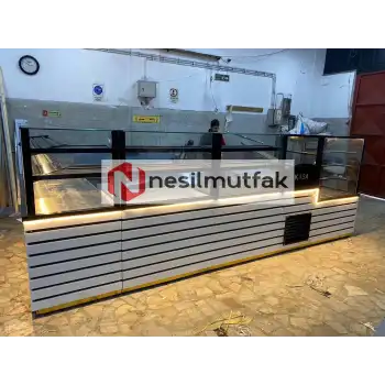 Böreklik Baklava Tezgahı ve Pasta Dolabı Beyaz Set Model