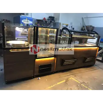 Böreklik Tezgahı ve Pasta Dolabı Ahşap Model