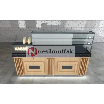 Böreklik ve Baklava Tezgahı Ön Ahşap Dekorlu