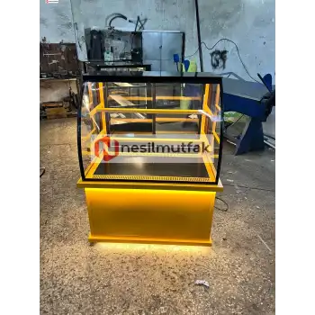 Pasta Dolabı Sarı Dekor Bombeli