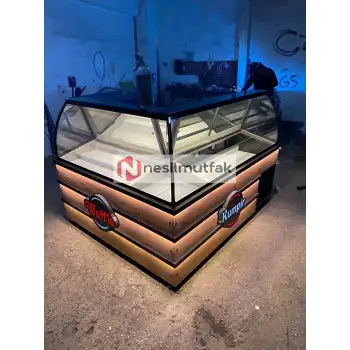 Waffle ve Kumpir Dolabı Ahşap Model