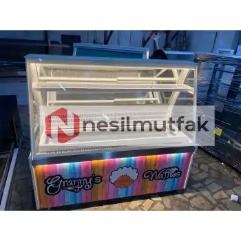 Waffle ve Kumpir Dolabı Yazı Dekorlu Model