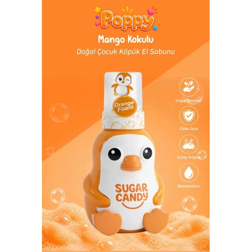 Sugar Candy Mango Kokulu Doğal Vegan Çocuk Köpük El Sabunu POPPY 350 ml