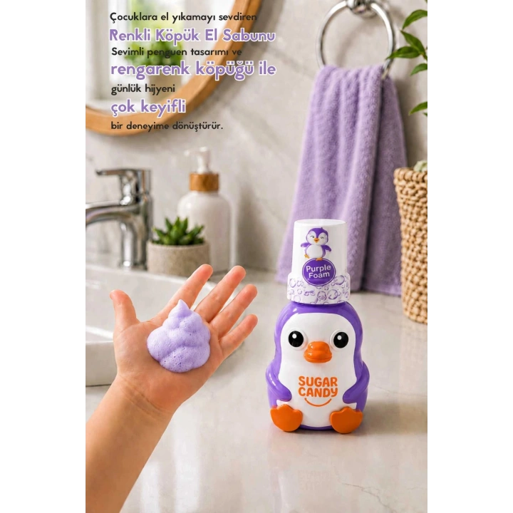 Sugar Candy Orman Meyveleri Kokulu Doğal Vegan Çocuk Köpük El Sabunu MIMI 350 ml Paraben İçermeyen Mor Köpük