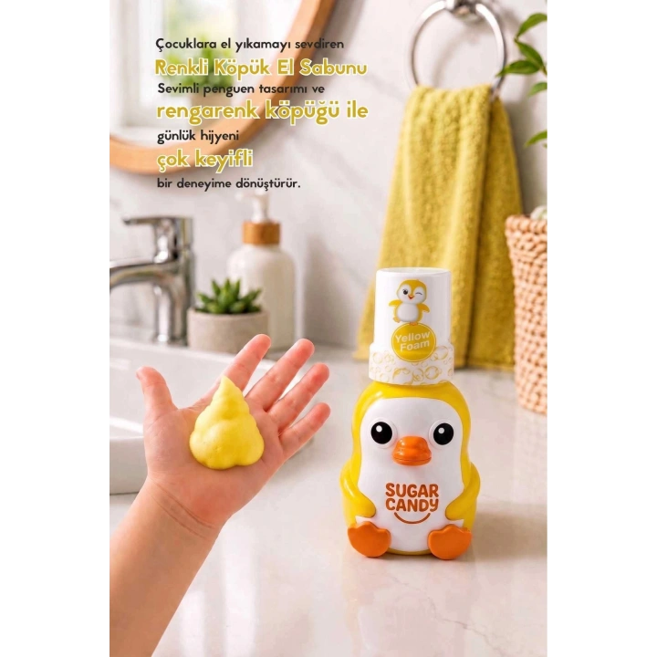 Sugar Candy Muz Kokulu Doğal Vegan Çocuk Köpük El Sabunu PINGO 350 ml Paraben İçermeyen Sarı Köpük
