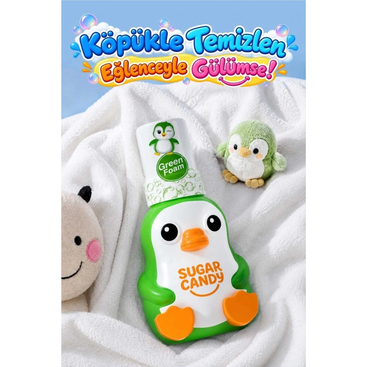 Sugar Candy Zeytin Çiçeği Kokulu Doğal Vegan Çocuk Köpük El Sabunu NIBI 350 ml Paraben İçermeyen Yeşil Köpük