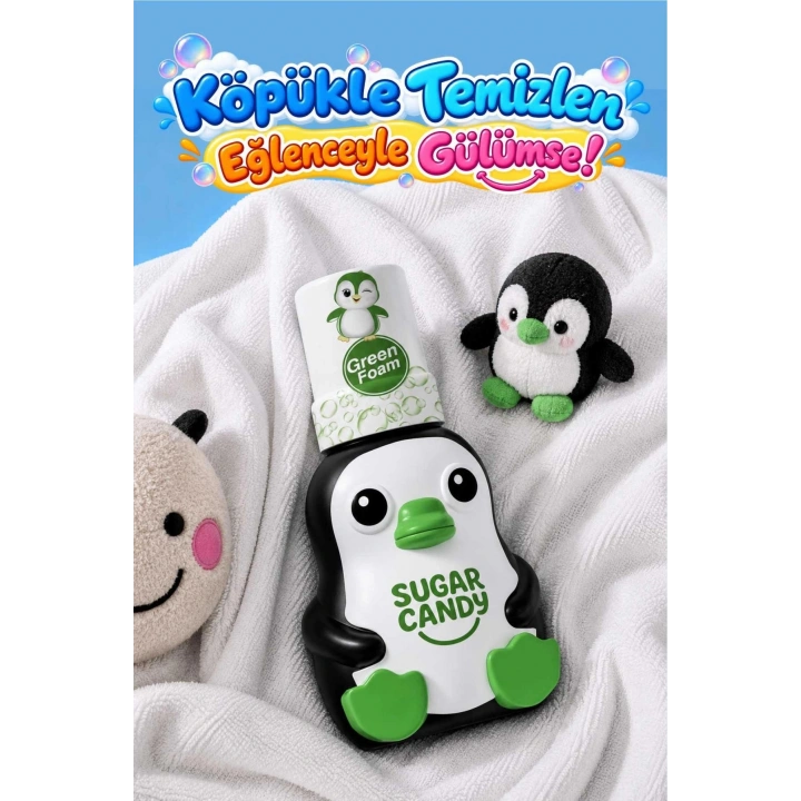 Sugar Candy Zeytin Çiçeği Kokulu Doğal Vegan Çocuk Köpük El Sabunu VINO 350 ml Paraben İçermeyen Yeşil Köpük