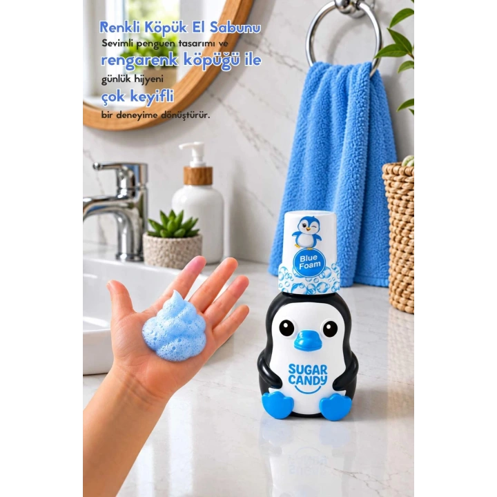 Sugar Candy Yaban Mersini Kokulu Doğal Vegan Çocuk Köpük El Sabunu NERO 350 ml Paraben İçermeyen Mavi Köpük