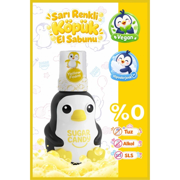 Sugar Candy Muz Kokulu Doğal Vegan Çocuk Köpük El Sabunu SOLI 350 ml Paraben İçermeyen Sarı Köpük