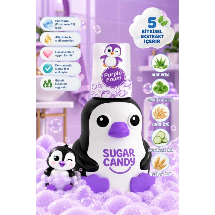 Sugar Candy Orman Meyveleri Kokulu Doğal Vegan Çocuk Köpük El Sabunu MIRA 350 ml Paraben İçermeyen Mor Köpük