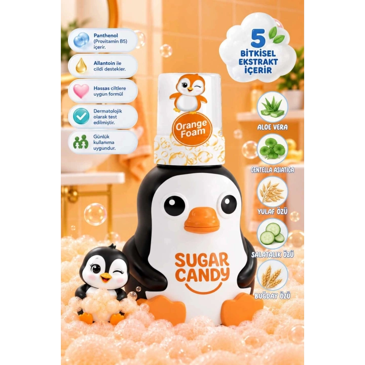 Sugar Candy Mango Kokulu Doğal Vegan Çocuk Köpük El Sabunu ORO 350 ml Paraben İçermeyen Turuncu Köpük