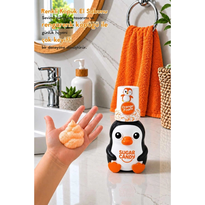 Sugar Candy Mango Kokulu Doğal Vegan Çocuk Köpük El Sabunu ORO 350 ml Paraben İçermeyen Turuncu Köpük