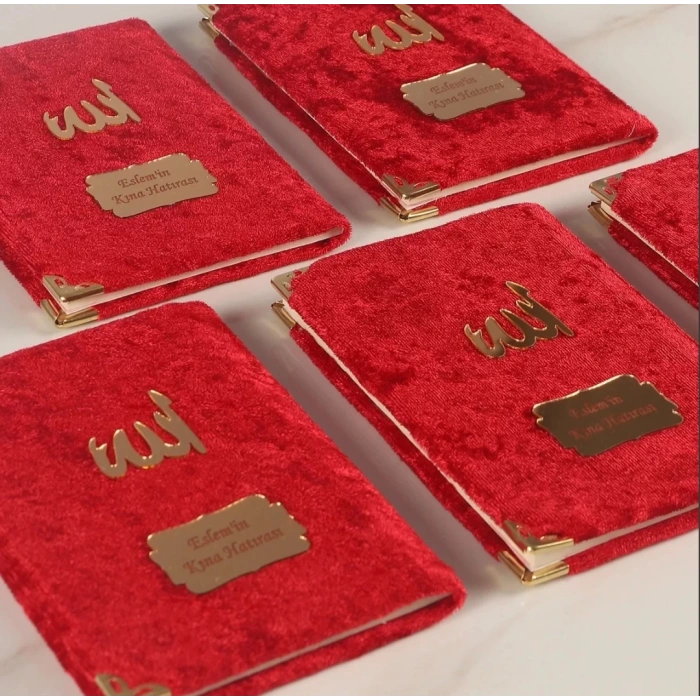 64 Sayfa Bordo Kese ve İnci Tesbihli Kadife Yasin