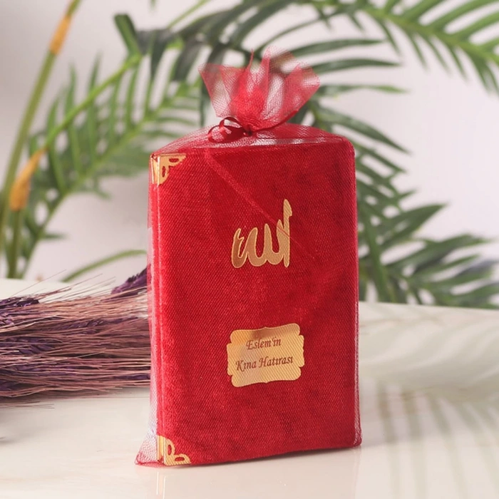 64 Sayfa Bordo Keseli Kadife Yasin