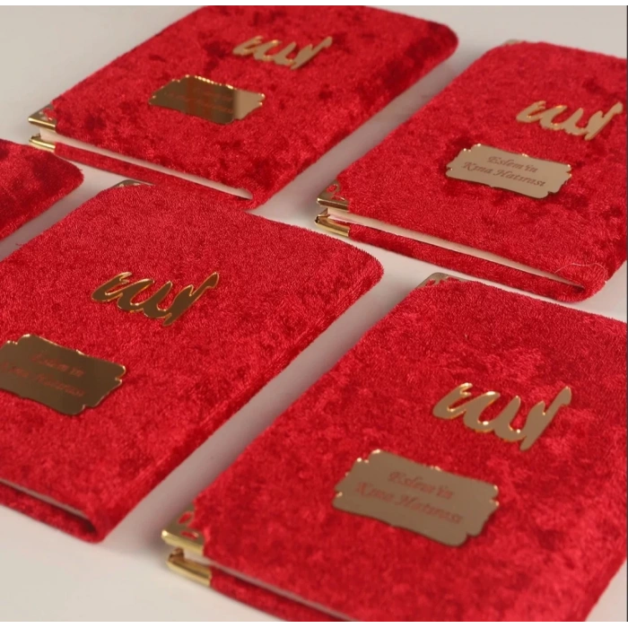 64 Sayfa Bordo Keseli Kadife Yasin