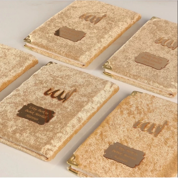 64 Sayfa Gold Kese ve İnci Tesbihli Kadife Yasin