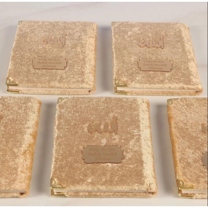 64 Sayfa Gold Kese ve İnci Tesbihli Kadife Yasin