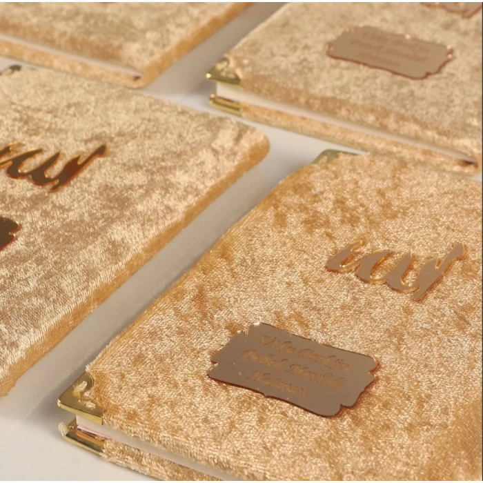 64 Sayfa Gold Kese ve İnci Tesbihli Kadife Yasin