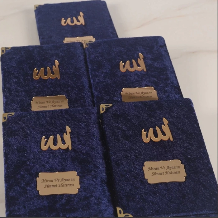 64 Sayfa Lacivert Kadife Yasin