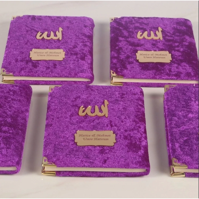 64 Sayfa Mor Kese ve İnci Tesbihli Kadife Yasin