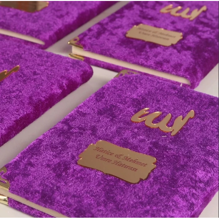 64 Sayfa Mor Kese ve İnci Tesbihli Kadife Yasin