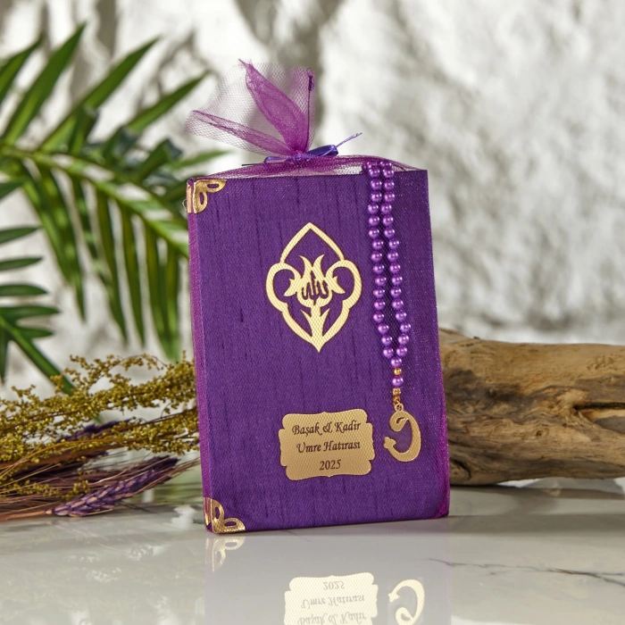 64 Sayfa Mor Kese ve İnci Tesbihli Şantuk Yasin