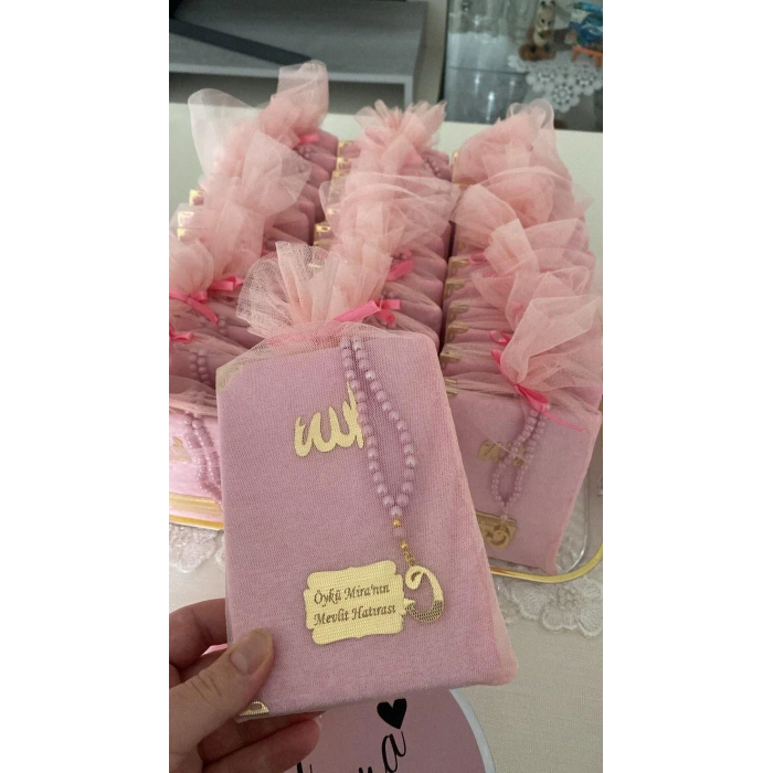 64 Sayfa Pembe Keseli Kadife Yasin