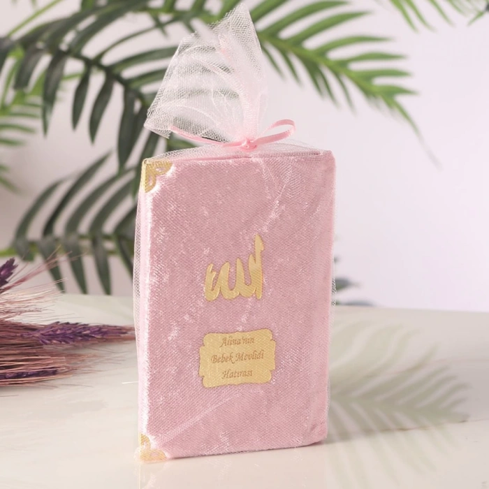 64 Sayfa Pembe Keseli Kadife Yasin