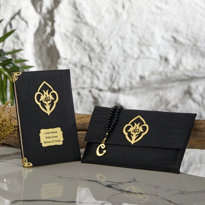 64 Sayfa Siyah Çanta ve İnci Tesbihli Şantuk Yasin