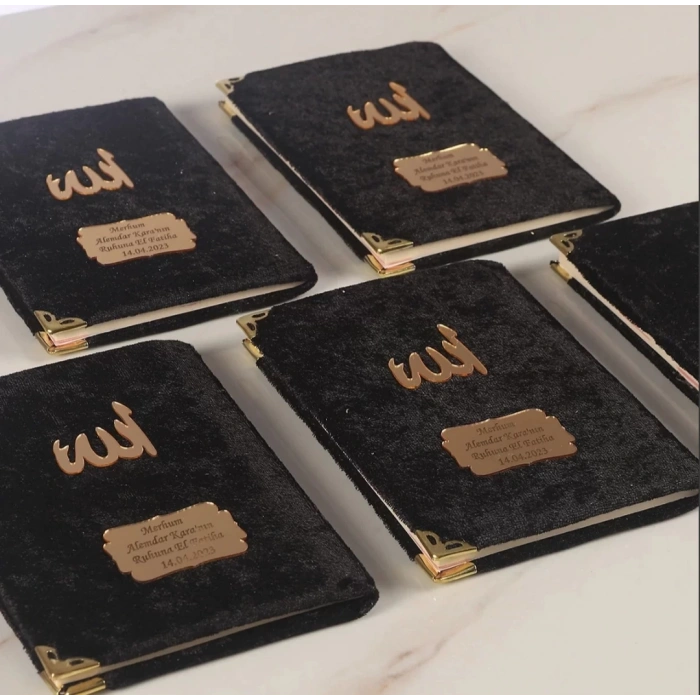 64 Sayfa Siyah Keseli Kadife Yasin