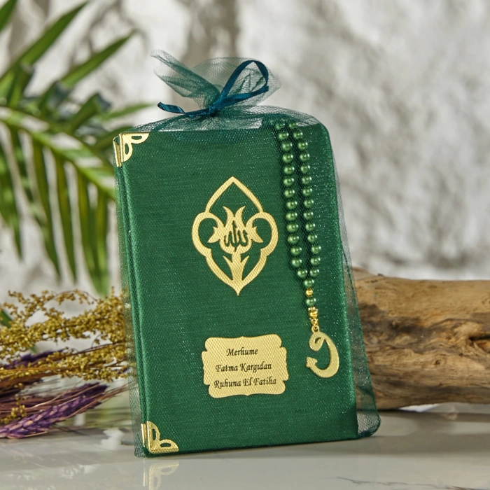 64 Sayfa Zümrüt Kese ve İnci Tesbihli Şantuk Yasin