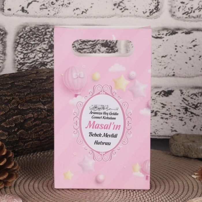 Balon Pembe Karton Çanta