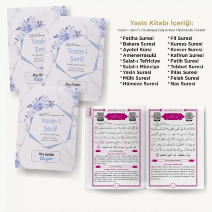 Altıgen Mavi Yasin + Çanta + Keseli Tesbih