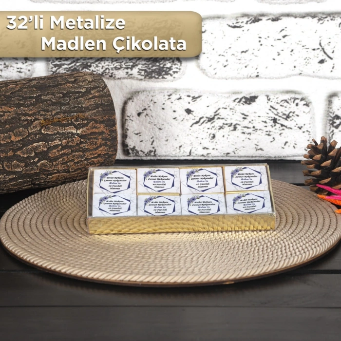 Altıgen Mor 32li Madlen Çikolata