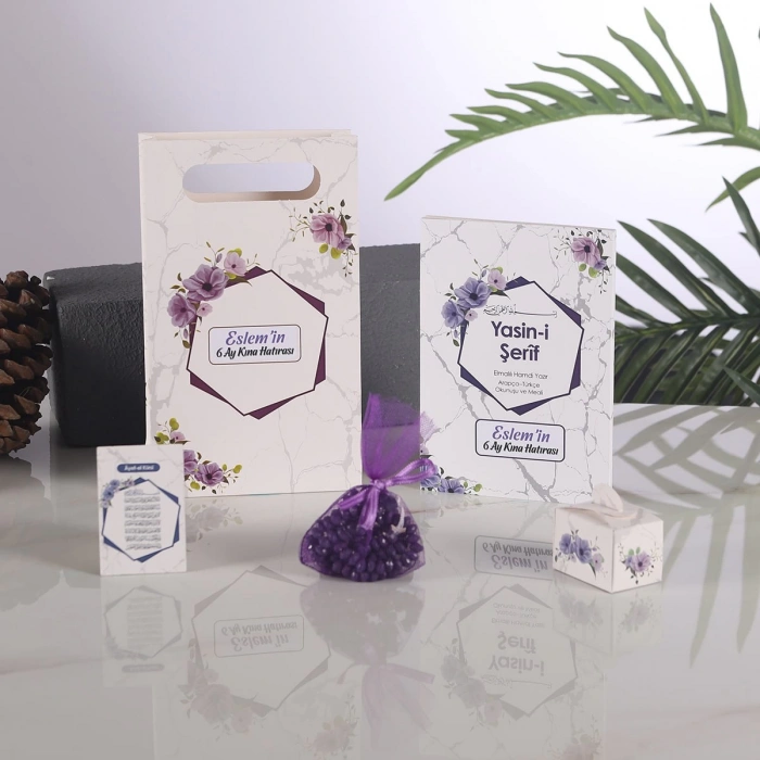 Altıgen Mor 5 li Mevlit Seti