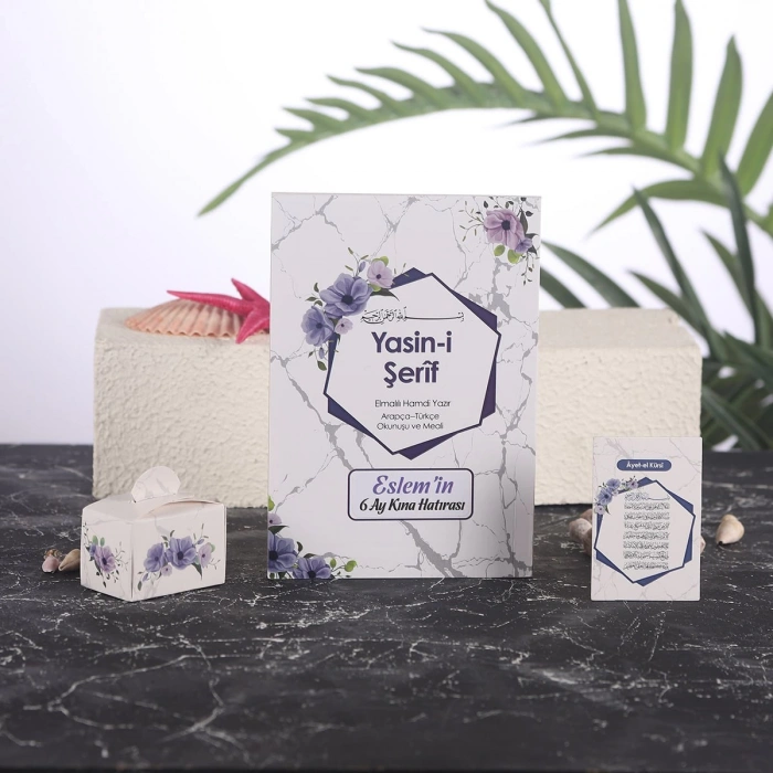 Altıgen Mor Yasin + Magnet + Lokumluk