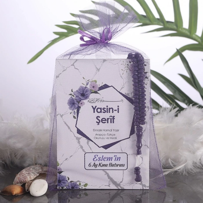 Altıgen Mor Yasin + Tül Kese + Tesbih