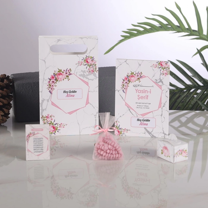 Altıgen Pembe 5 li Mevlit Seti