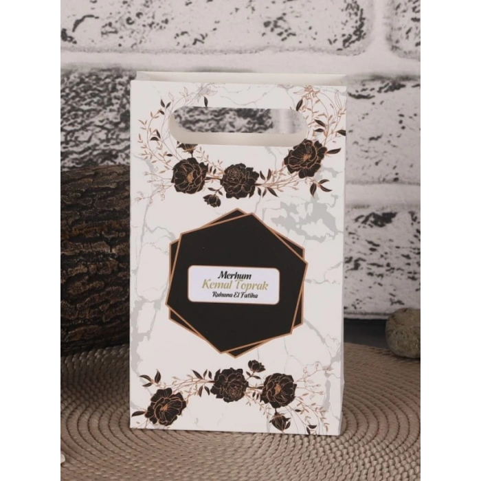 Altıgen Siyah Karton Çanta