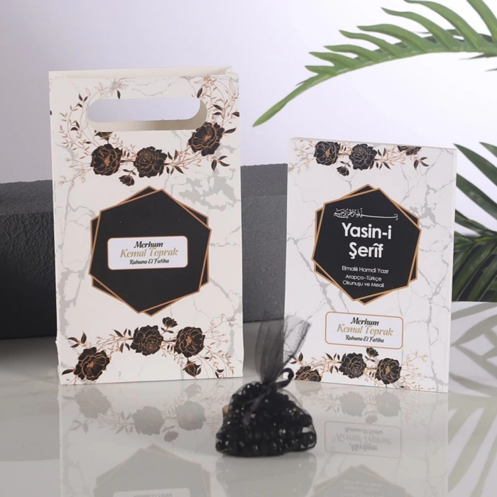 Altıgen Siyah Yasin + Çanta + Keseli Tesbih