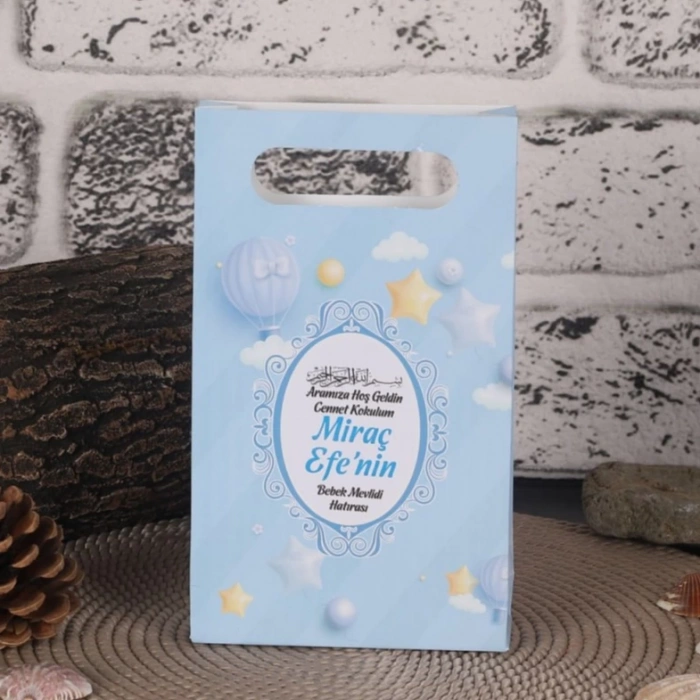 Balon Mavi Karton Çanta