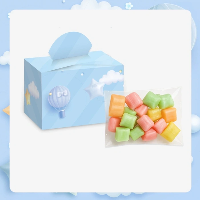 Balon Model Mavi Renkli Lokum Kutusu ve Mevlüt Şekeri