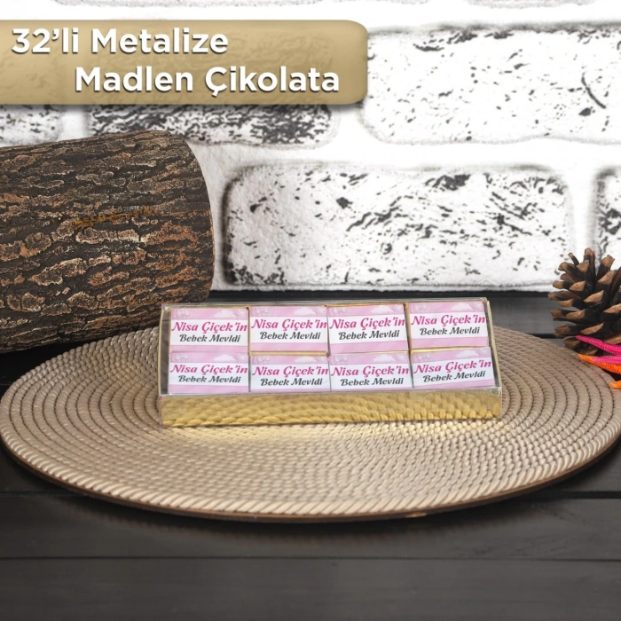 Balon Pembe 32li Madlen Çikolata