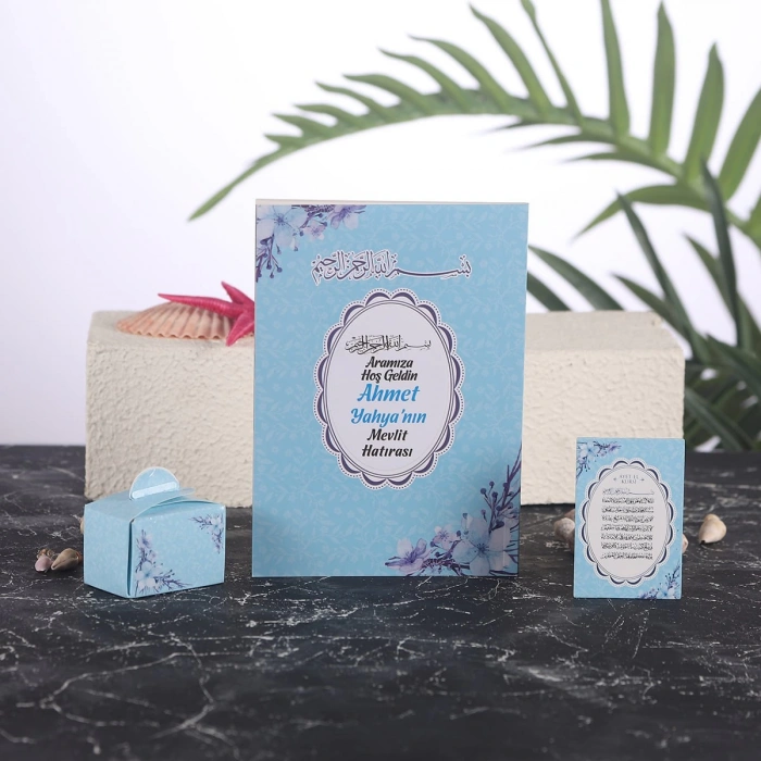 Çiçek Mavi Yasin + Lokumluk + Magnet