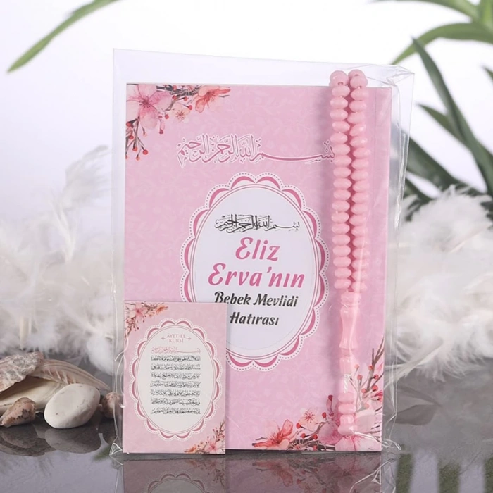 Çiçek Pembe OPP + Yasin + Magnet + Tesbih